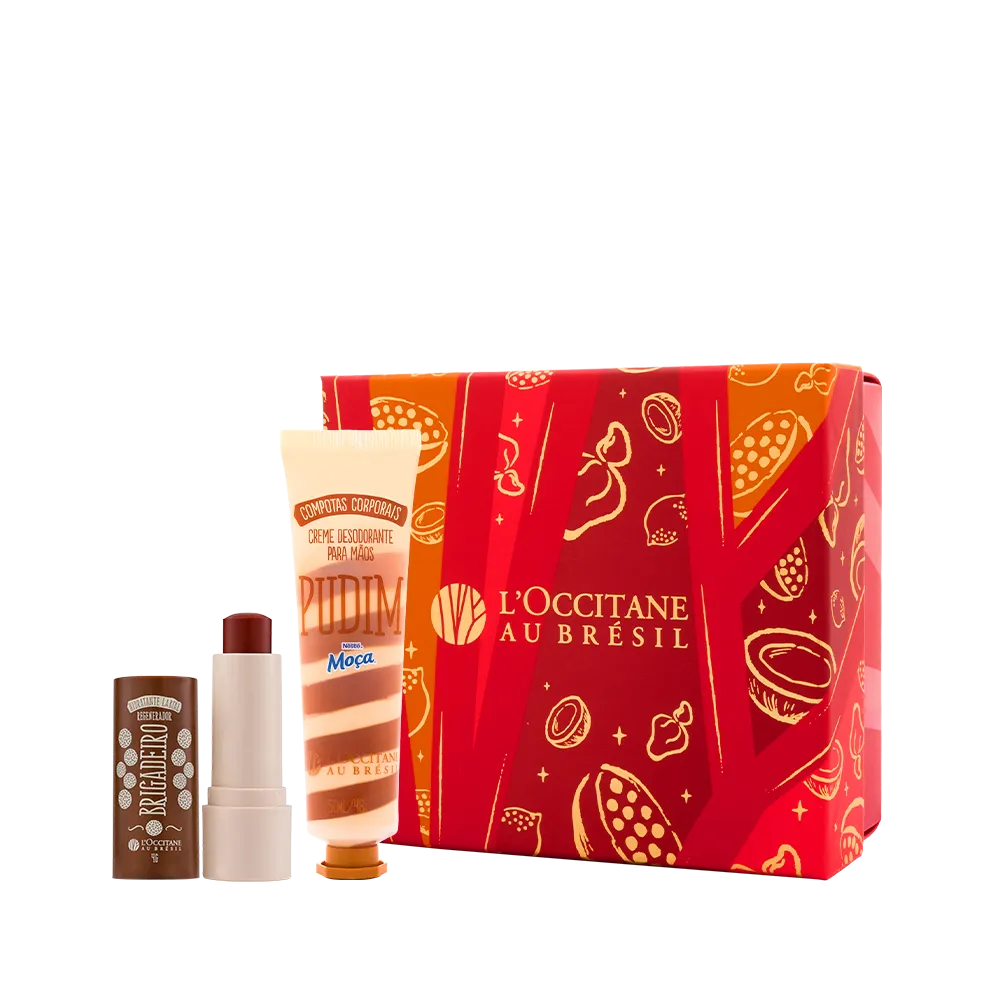 Presente com Hidratante Labial de Brigadeiro e Creme de Mãos de Pudim
